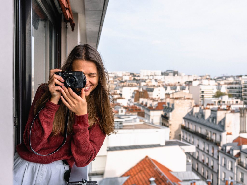 Woman holding taking picture